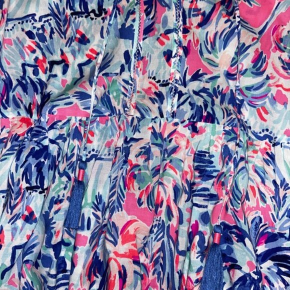 Lilly Pulitzer Khali Bell Sleeve Top XS Cabana Cocktail Print size small - Picture 2 of 5